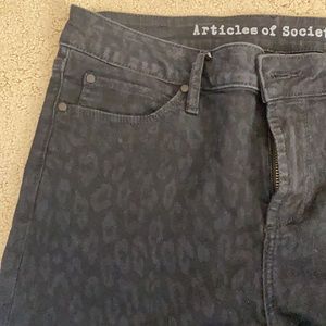 Black cheetah print jeans. Articles of society